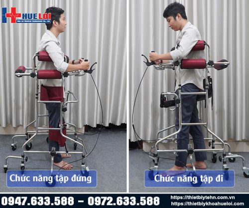 bệnh nhân dùng khung tập đi tập đứng