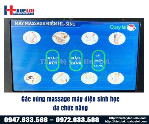 tùy chọn các vùng massage