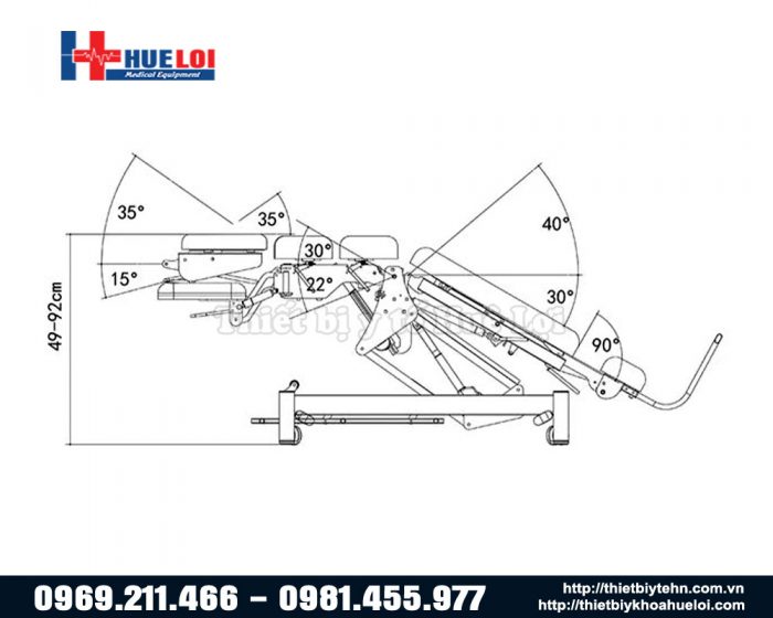 Thông số góc điều chỉnh nân hạ đầu - lưng - chân