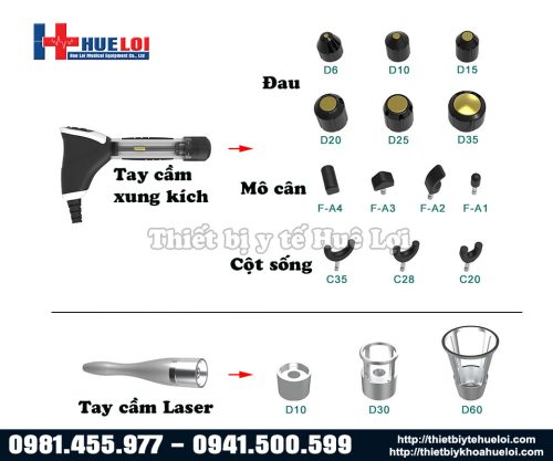 Các đầu điều trị của máy xung kích IP1064