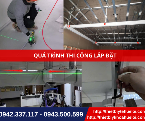 Quá trình thi công lắp đặt hệt thống tập đi treo trần tự động